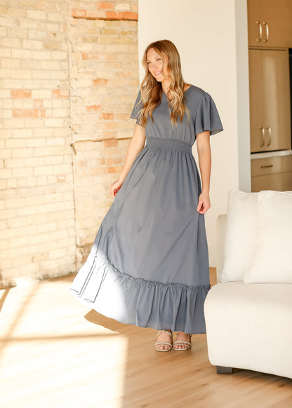 Isabella V-Neck Maxi Dress - FINAL SALE