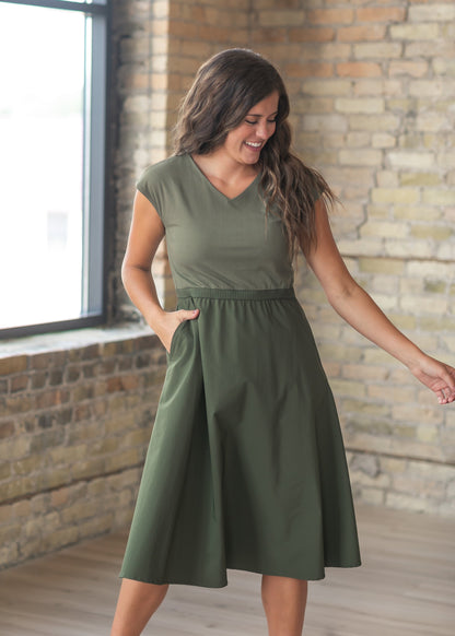 Kate Cap Sleeve Midi Dress
