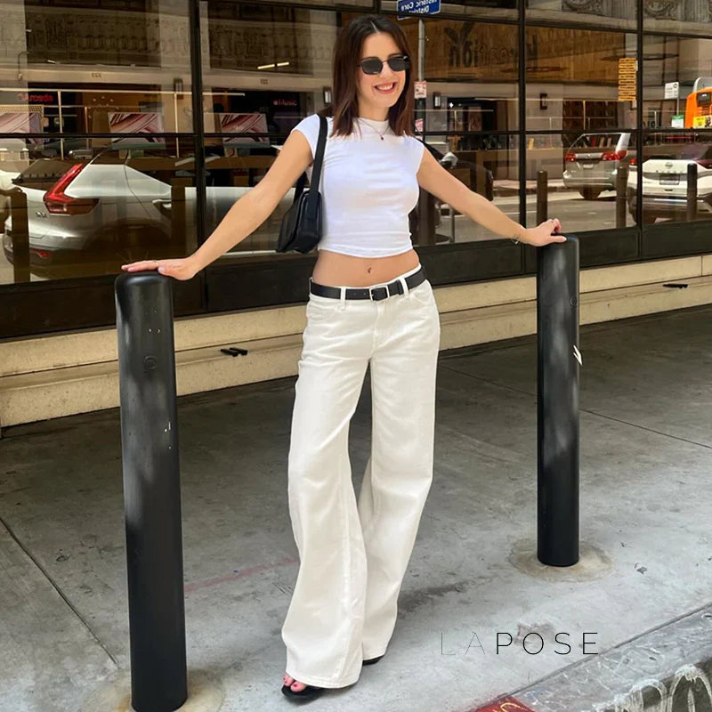 Andria White Straight-Leg Jeans