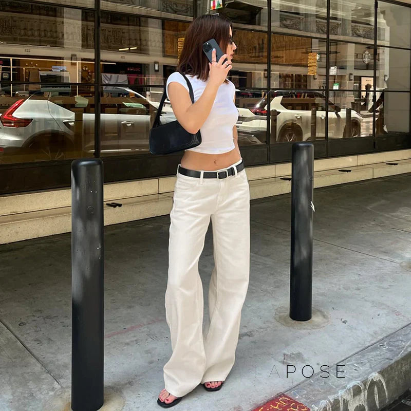 Andria White Straight-Leg Jeans