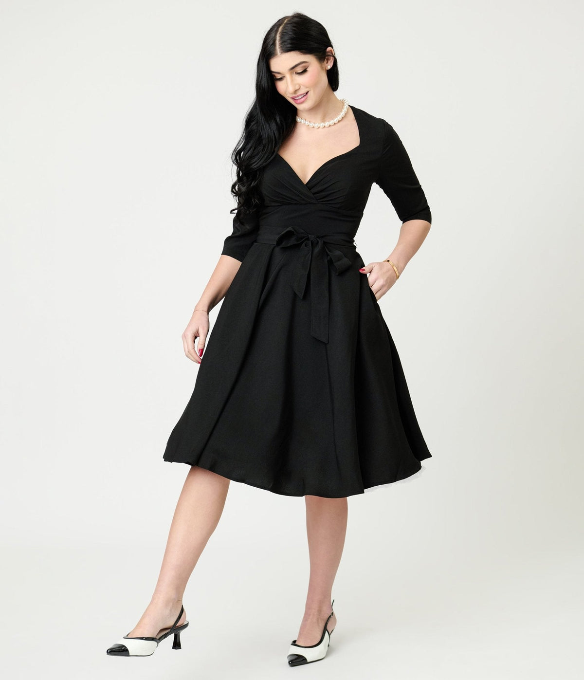 Lindy Bop Black Rita Flared Dress