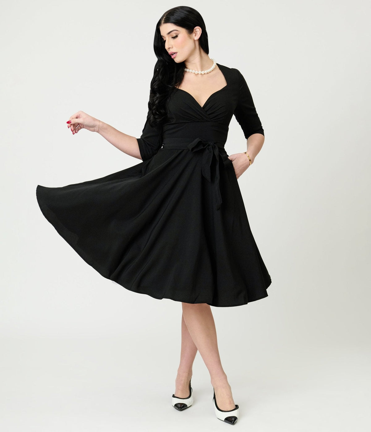 Lindy Bop Black Rita Flared Dress