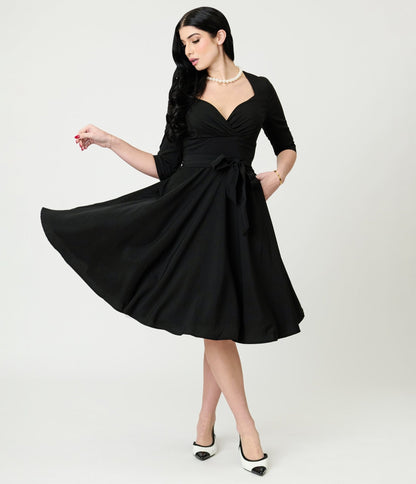 Lindy Bop Black Rita Flared Dress