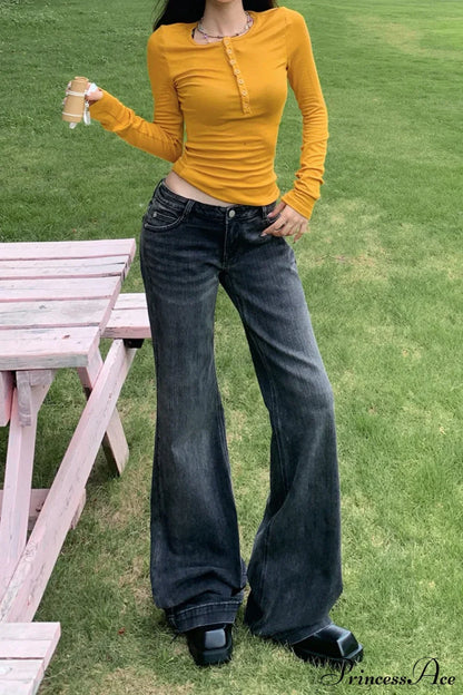 Low Rise Slim Stretchy Bamboo Print Flared Jeans
