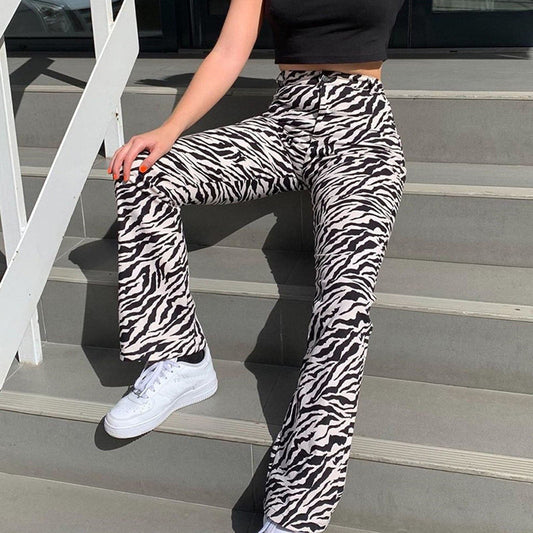 DressBetty - Fashionable Women Painted Pattern Jeans Women Pocket High Waist Casual Straight Leg Pants Personalized Women Pants