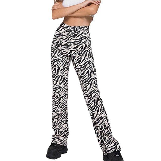 DressBetty - Fashionable Women Painted Pattern Jeans Women Pocket High Waist Casual Straight Leg Pants Personalized Women Pants