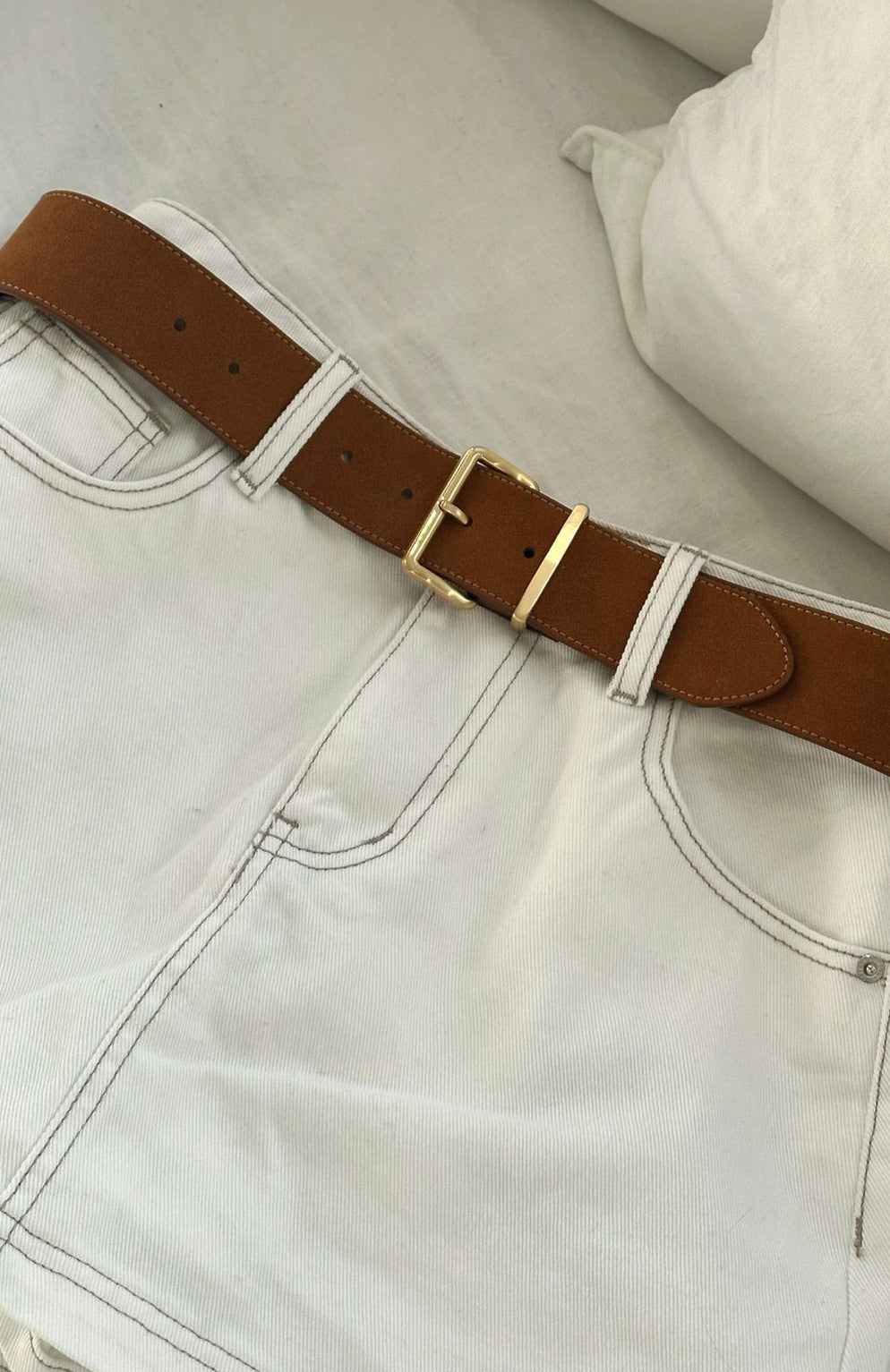 Robin Belt Tan Faux Suede