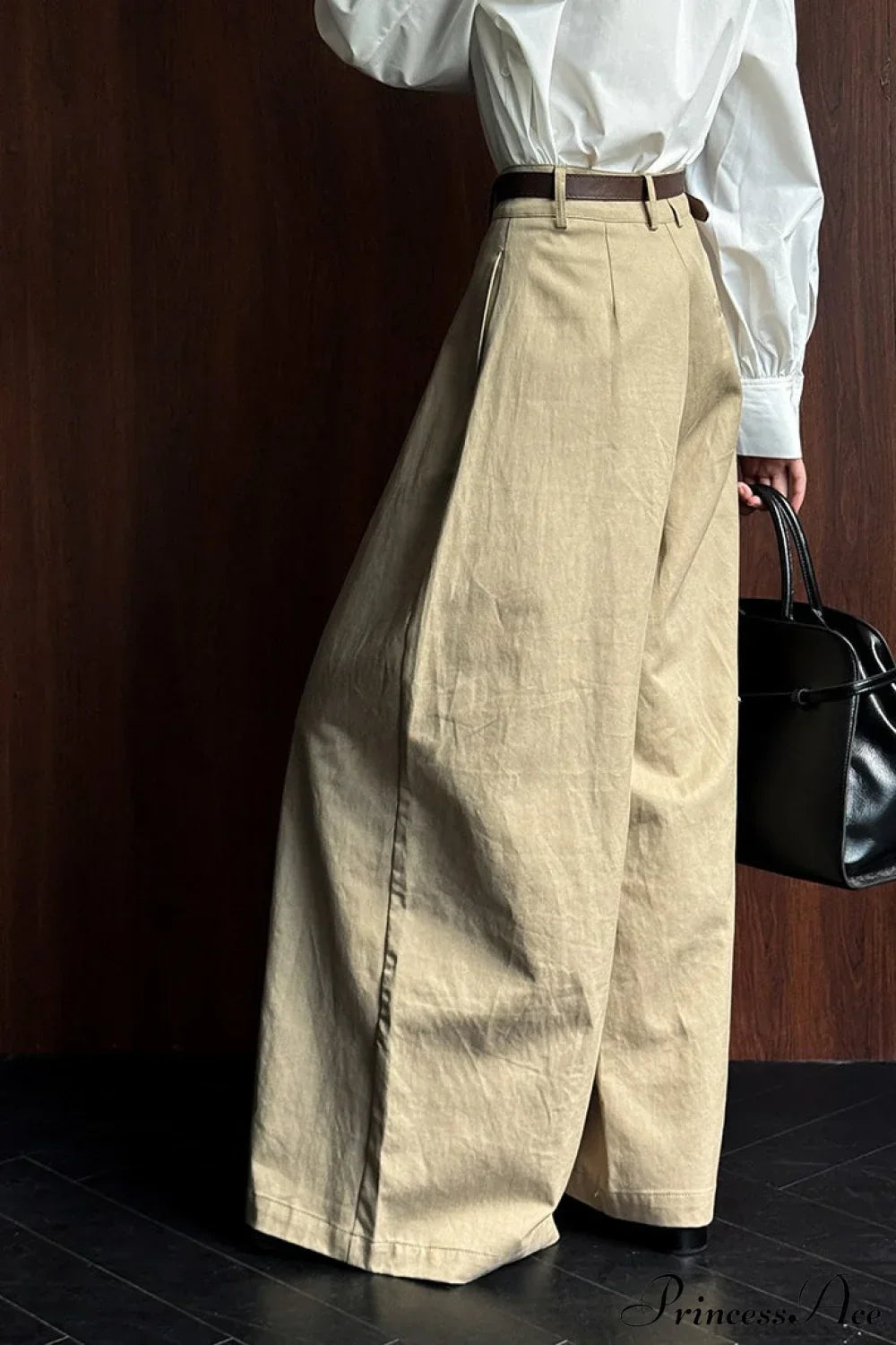 Retro Relaxed High-Waisted Wide-Leg Pants