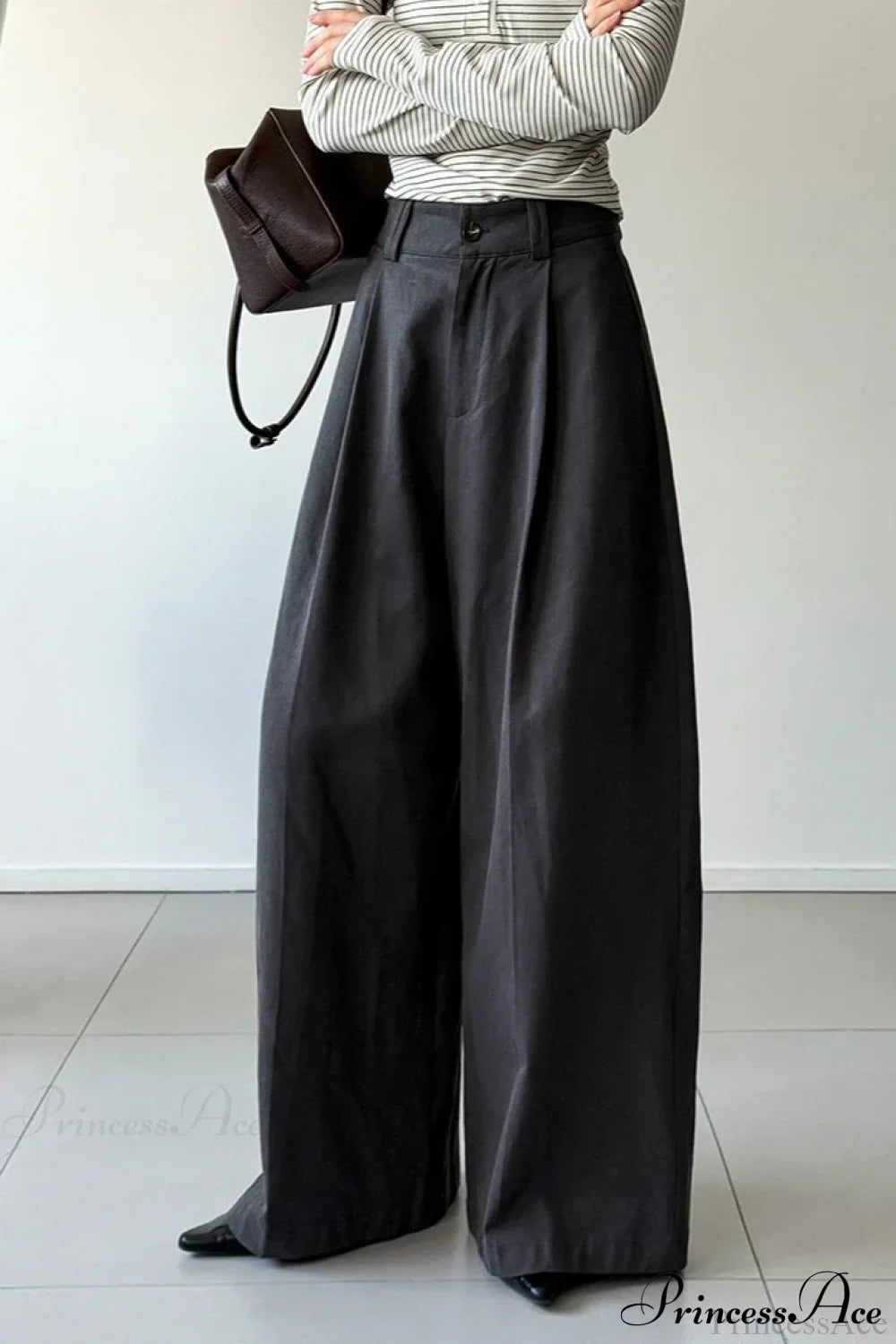 Retro Relaxed High-Waisted Wide-Leg Pants