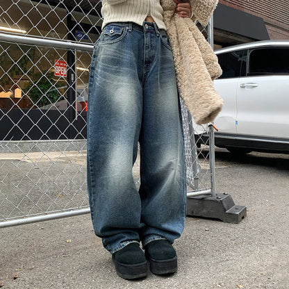 Vintage Blue Graceful Wash Boyfriend Jeans