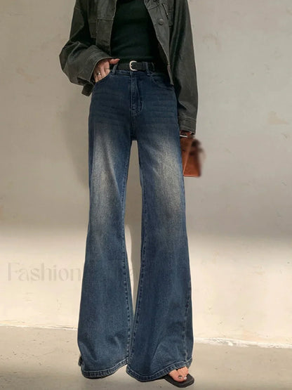 Vintage Low Rise Washed Wide Leg Jeans