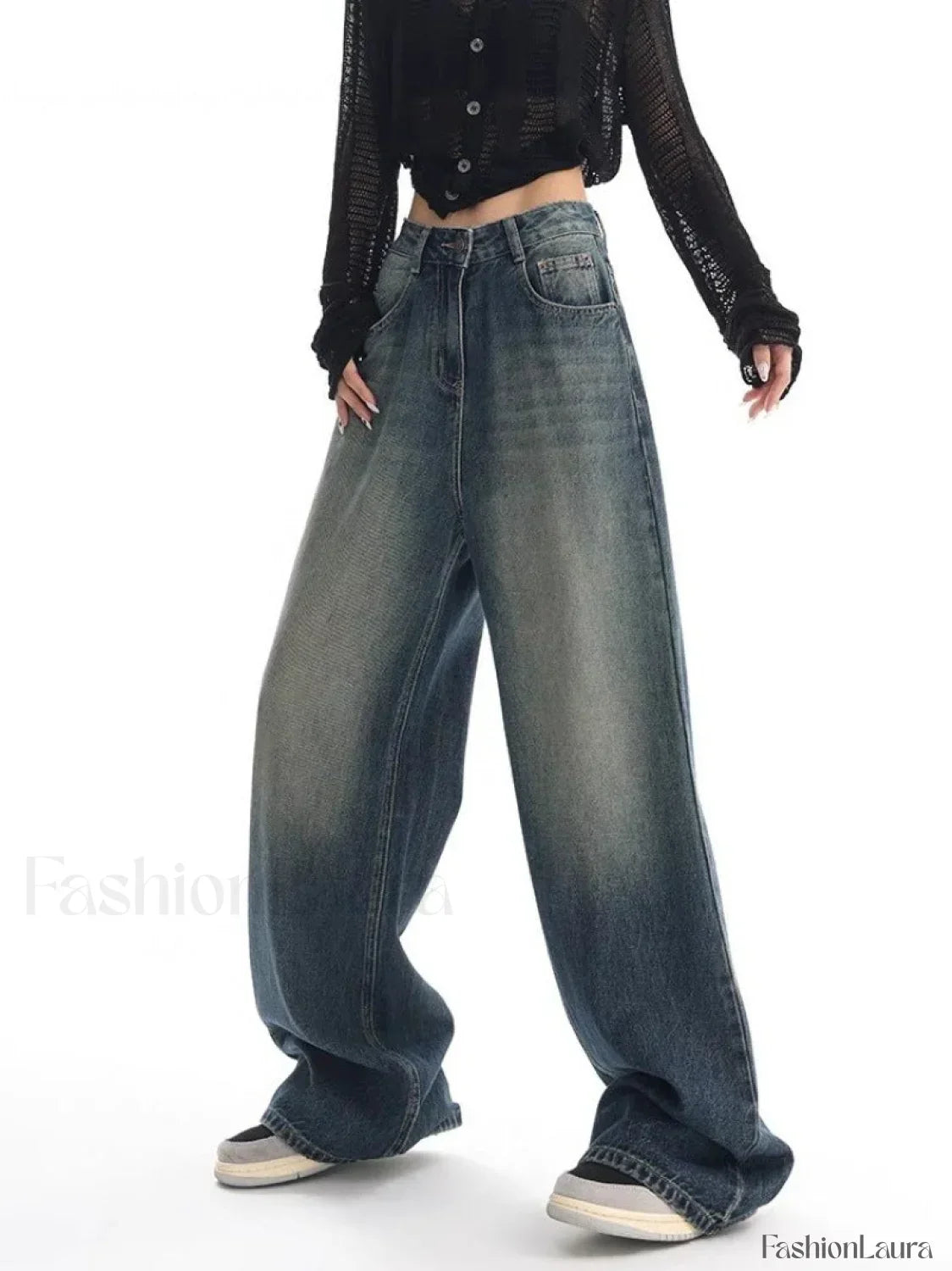 Vintage Wash 90's Trendy Baggy Boyfriend Jeans