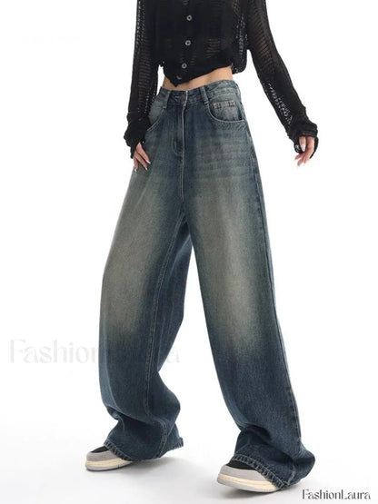 Vintage Wash 90's Trendy Baggy Boyfriend Jeans