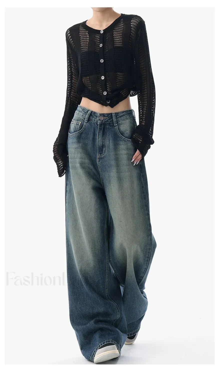 Vintage Wash 90's Trendy Baggy Boyfriend Jeans