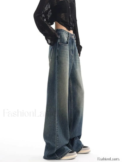 Vintage Wash 90's Trendy Baggy Boyfriend Jeans