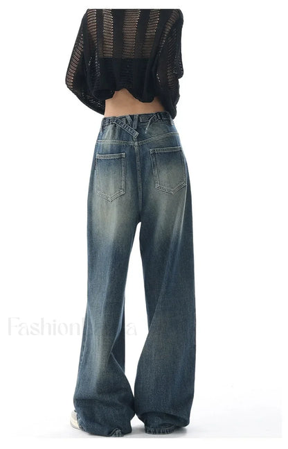 Vintage Wash 90's Trendy Baggy Boyfriend Jeans