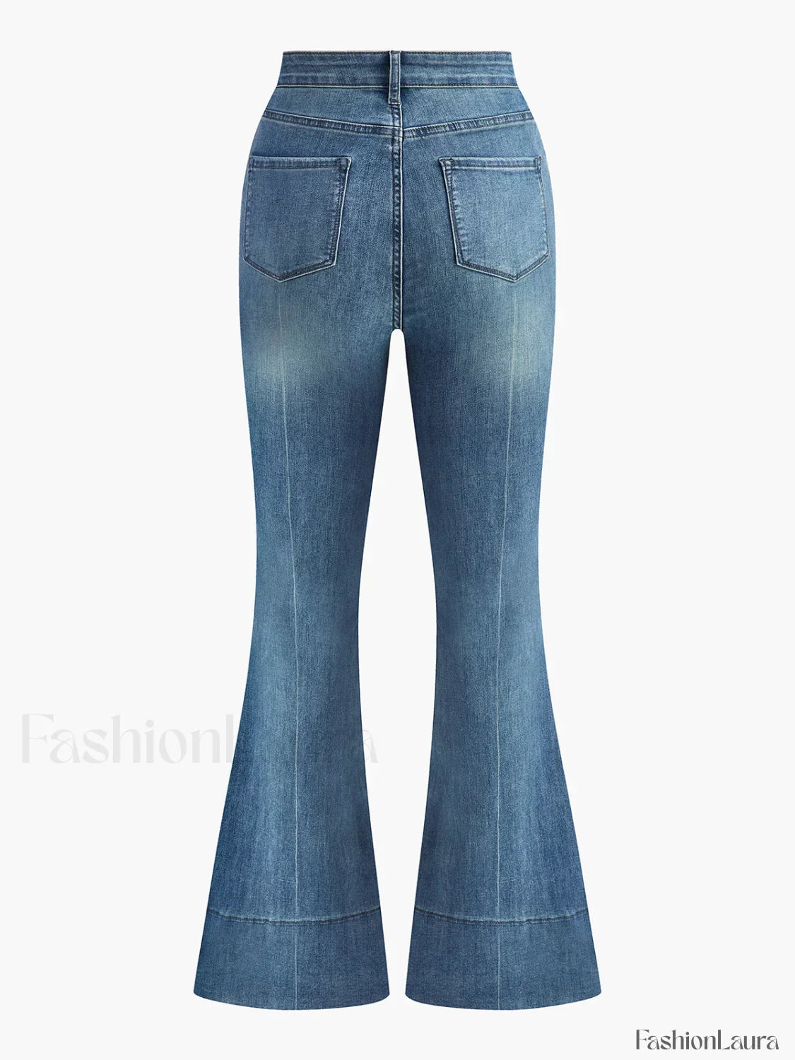 Washed Slim Draped Denim Pants