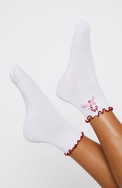 Festive Socks 2 Pack White