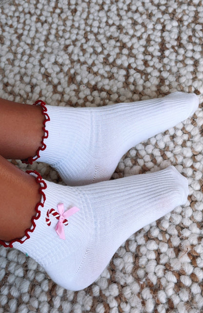 Festive Socks 2 Pack White