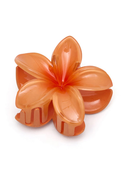 Floral Charm Hair Clip Peach