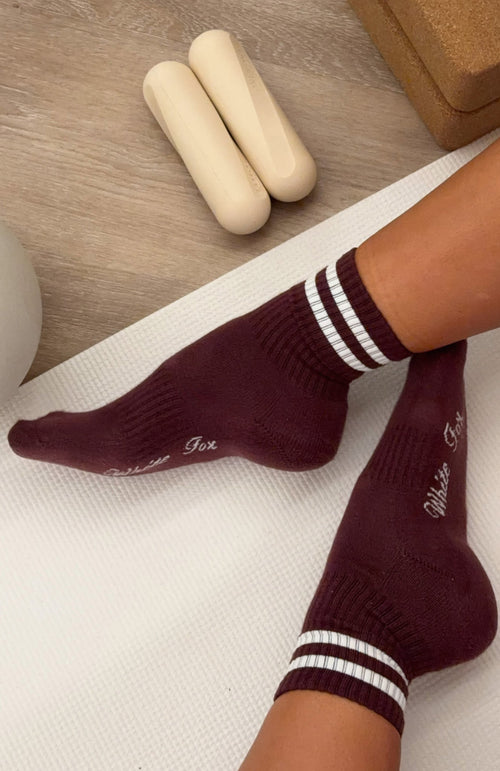 Grounded Socks Merlot/Cream