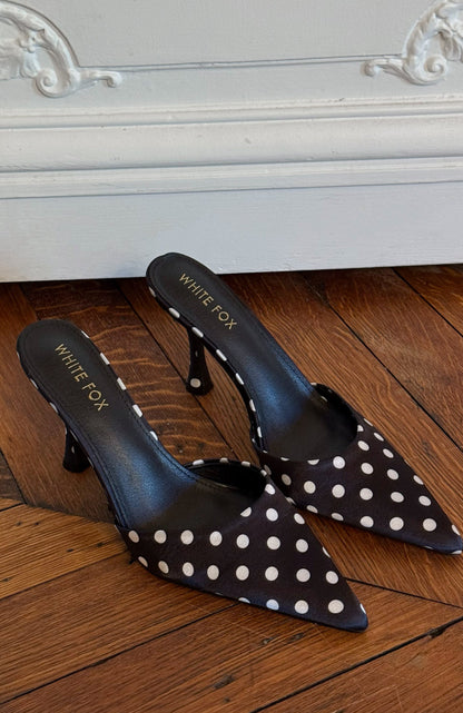 Iskra Mules Black Polka Dot