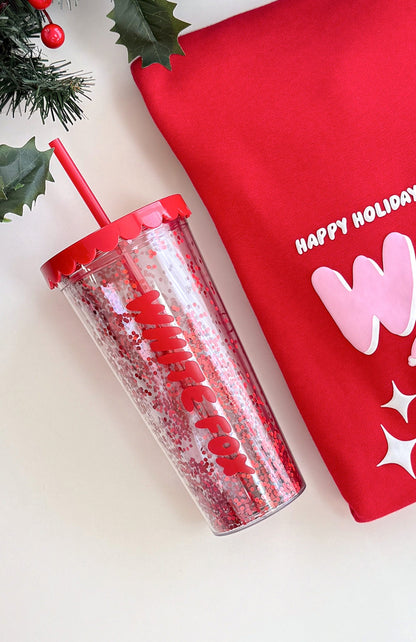 Kylen Tumbler 700ml Red Glitter
