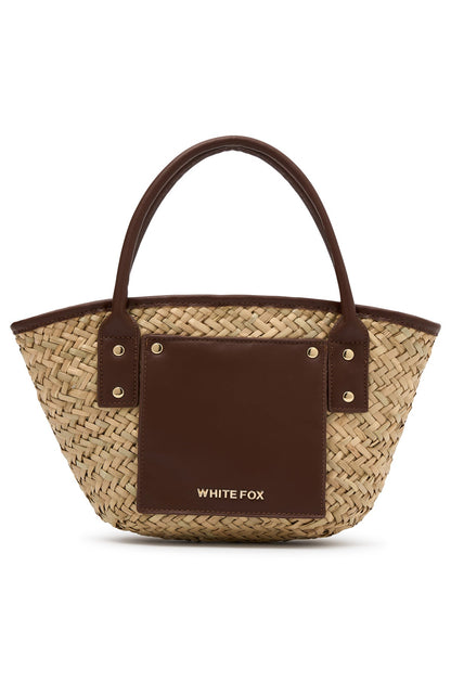 Vivienne Straw Top Handle Bag Chocolate