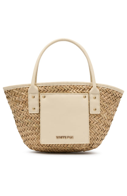 Vivienne Straw Top Handle Bag Cream