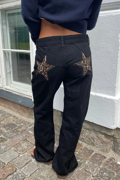 Y2K Star Color-Block Patchwork Jeans